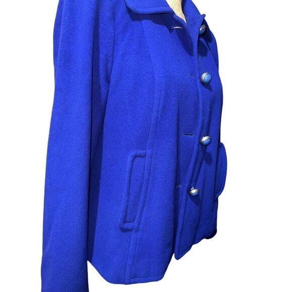 Louben Womens Jacket Royal Blue Wool & Cashmere Blend Button Up Jacket Size‎ 8 - Picture 2 of 8